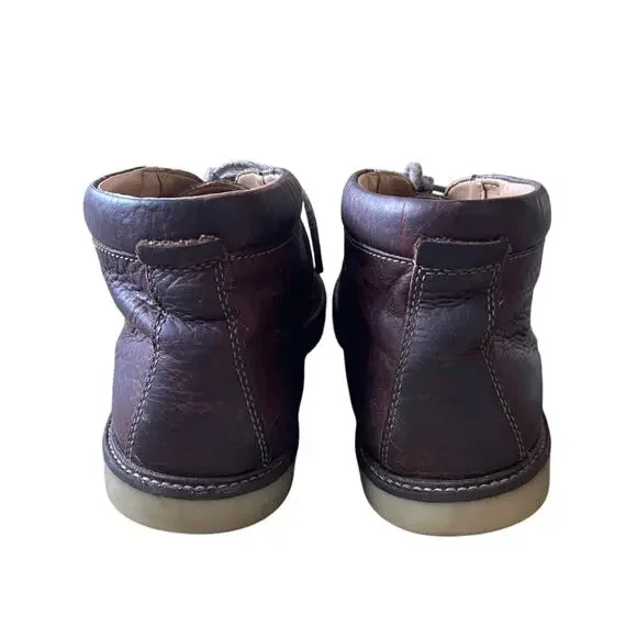 Clarks Mens 11.5 Grandin Tumbled Leather Chukka Boots High Top Sneakers Brown - Picture 5 of 7